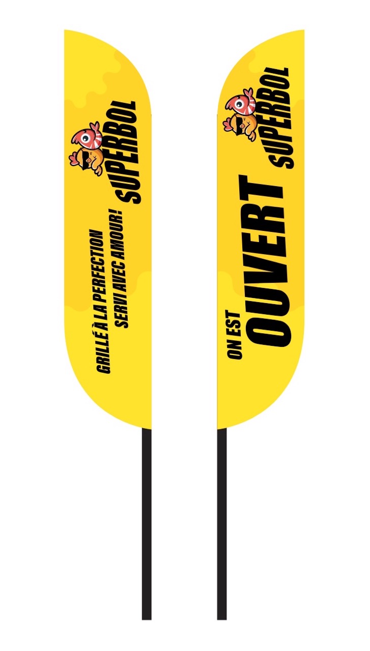 Promotional flags.